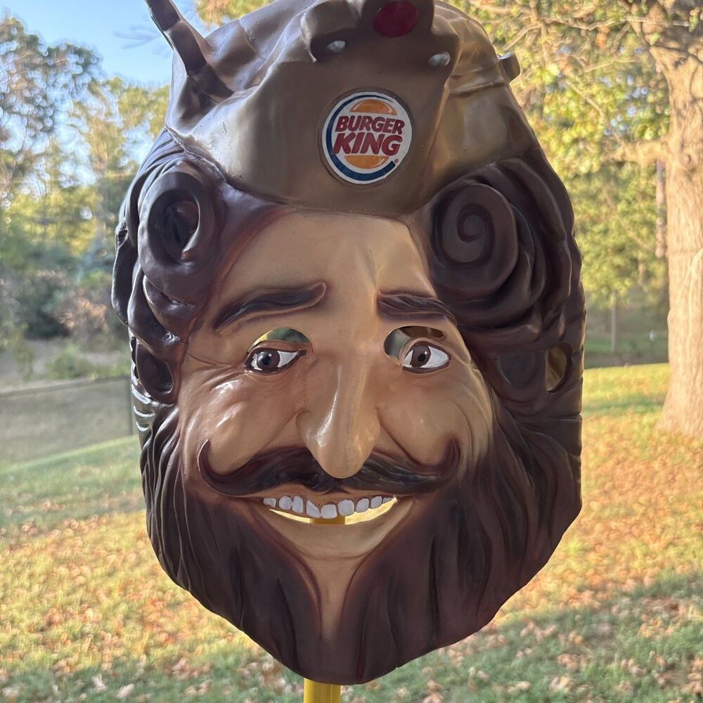 1999 Burger King Mask The King Halloween Head Face Crown Cosplay Adult Rubber